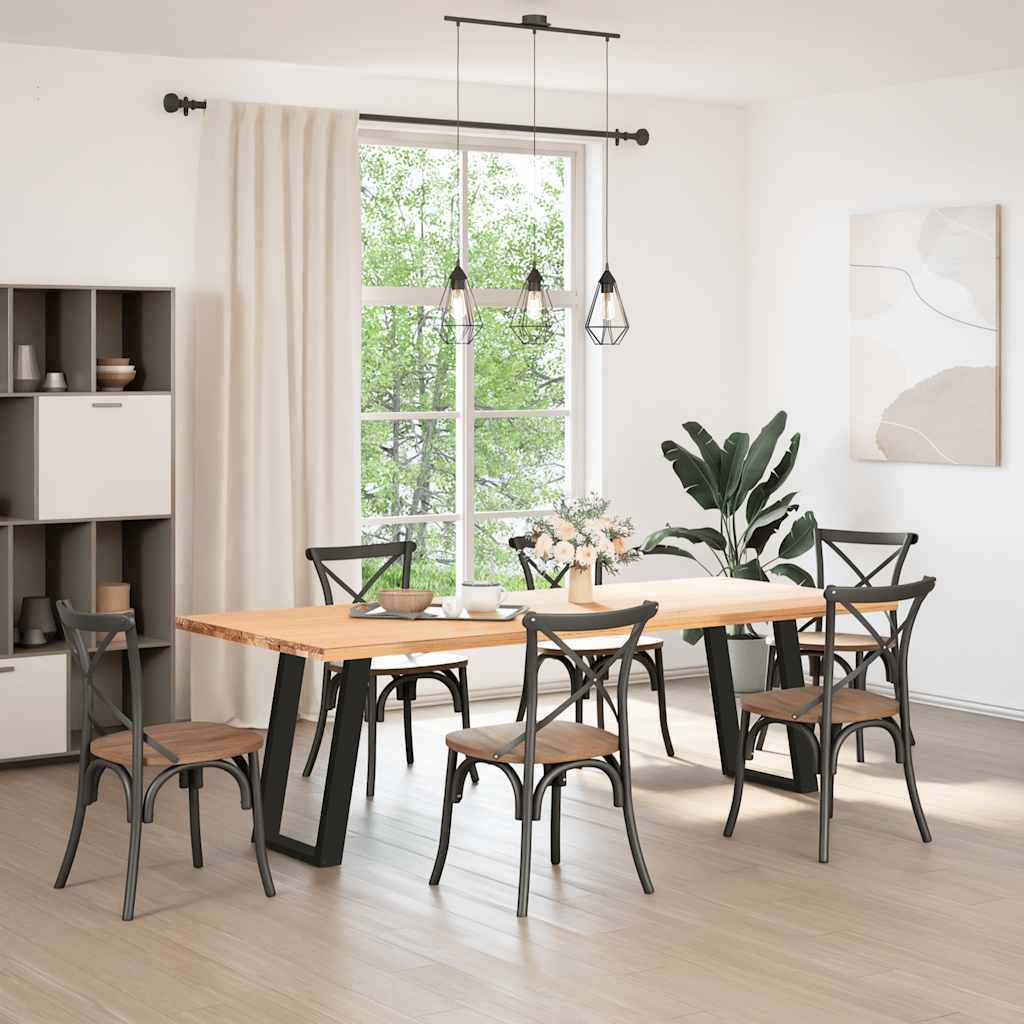 vidaXL Nogi do stołu jadalnego w kształcie litery U 2 szt. Czarne 60x(72-73) cm Stal