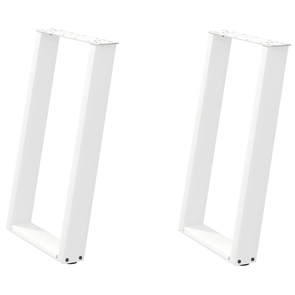 vidaXL Nogi do stołu jadalnego w kształcie litery U 2 szt. Białe 60x(72-73) cm Stal