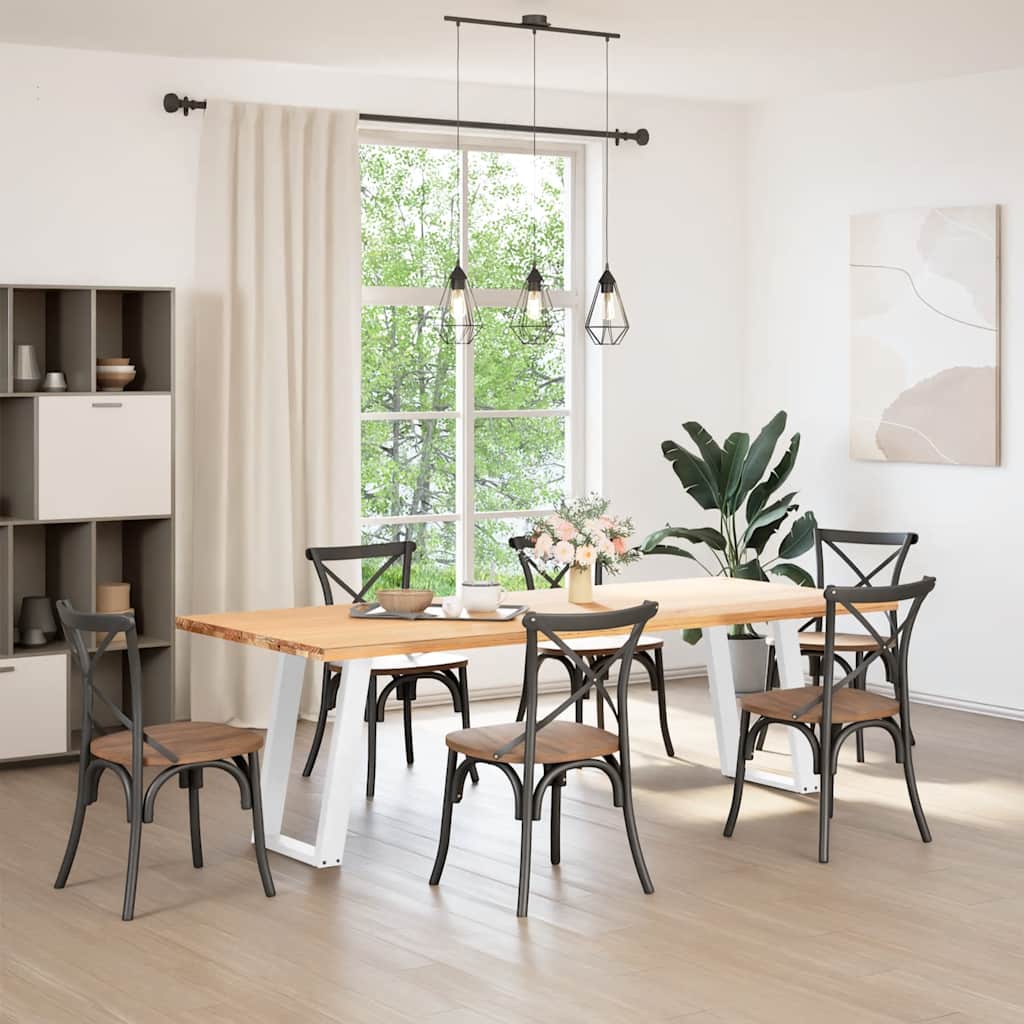 vidaXL Nogi do stołu jadalnego w kształcie litery U 2 szt. Białe 60x(72-73) cm Stal