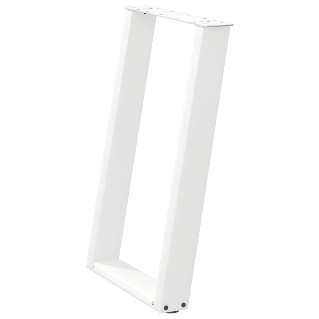 vidaXL Nogi do stołu jadalnego w kształcie litery U 2 szt. Białe 60x(72-73) cm Stal