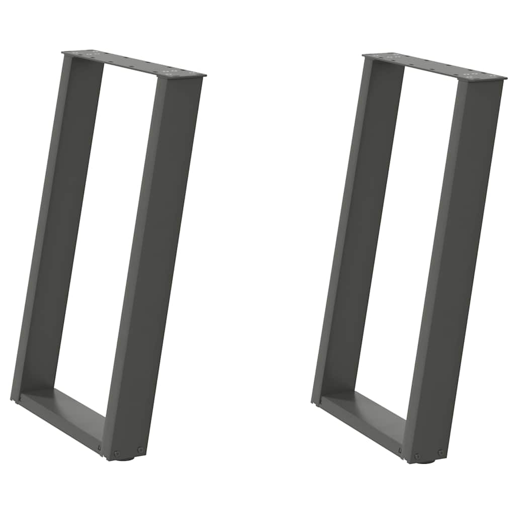 vidaXL Nogi do stołu jadalnego w kształcie litery U 2 szt. Antracyt 60x(72-73) cm Stal