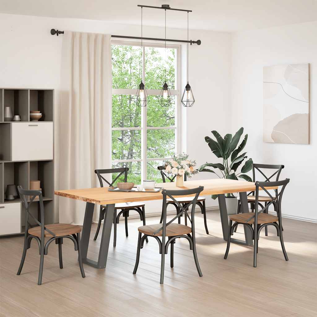 vidaXL Nogi do stołu jadalnego w kształcie litery U 2 szt. Antracyt 60x(72-73) cm Stal