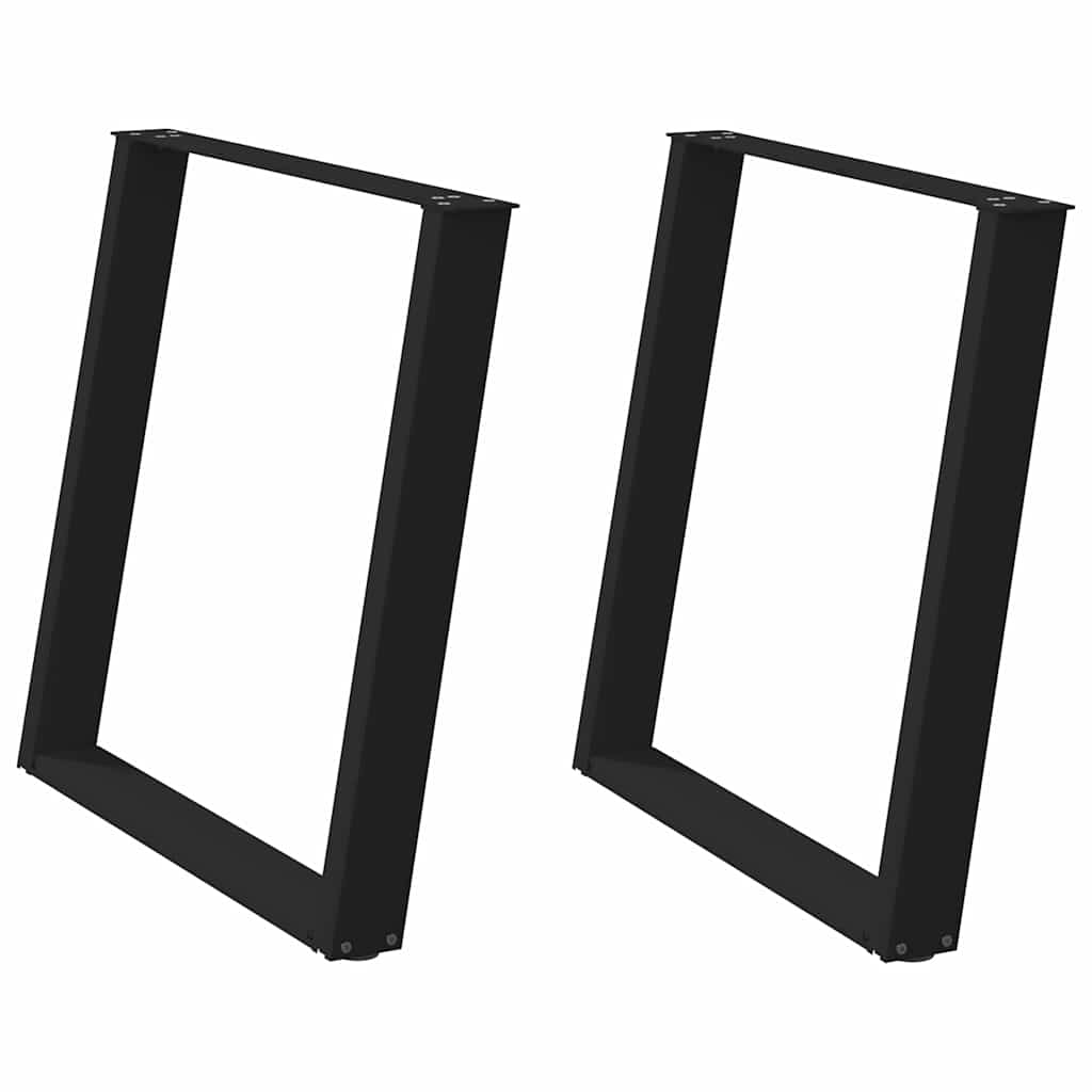 vidaXL Nogi do stołu jadalnego w kształcie litery U 2 szt. Czarne 70x(72-73) cm Stal