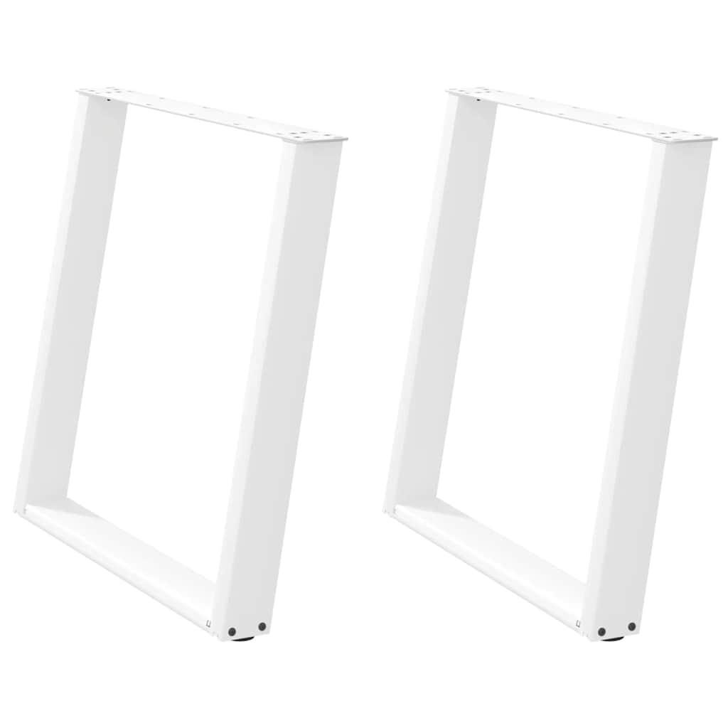 vidaXL Nogi do stołu jadalnego w kształcie litery U 2 szt. Białe 70x(72-73) cm Stal