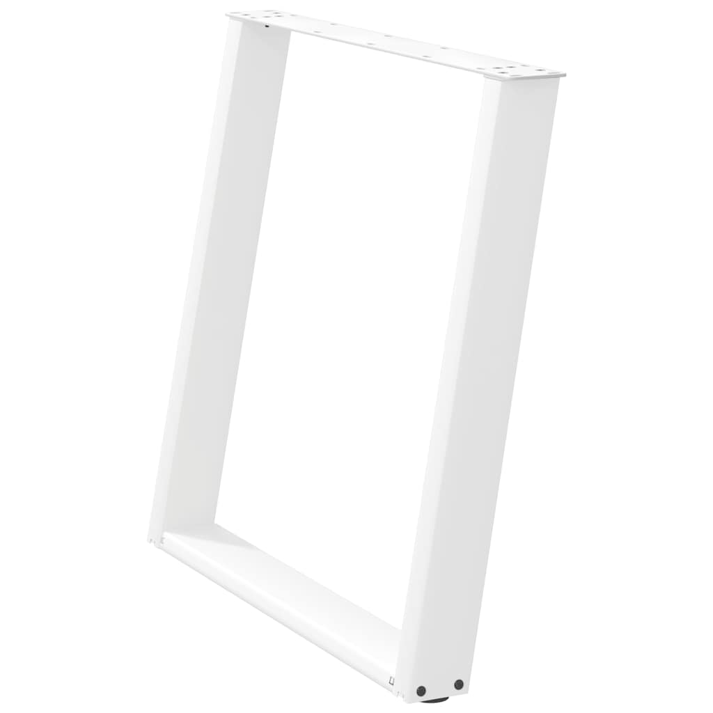 vidaXL Nogi do stołu jadalnego w kształcie litery U 2 szt. Białe 70x(72-73) cm Stal