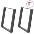 vidaXL Nogi do stołu jadalnego w kształcie litery U 2 szt. Antracyt 70x(72-73) cm Stal