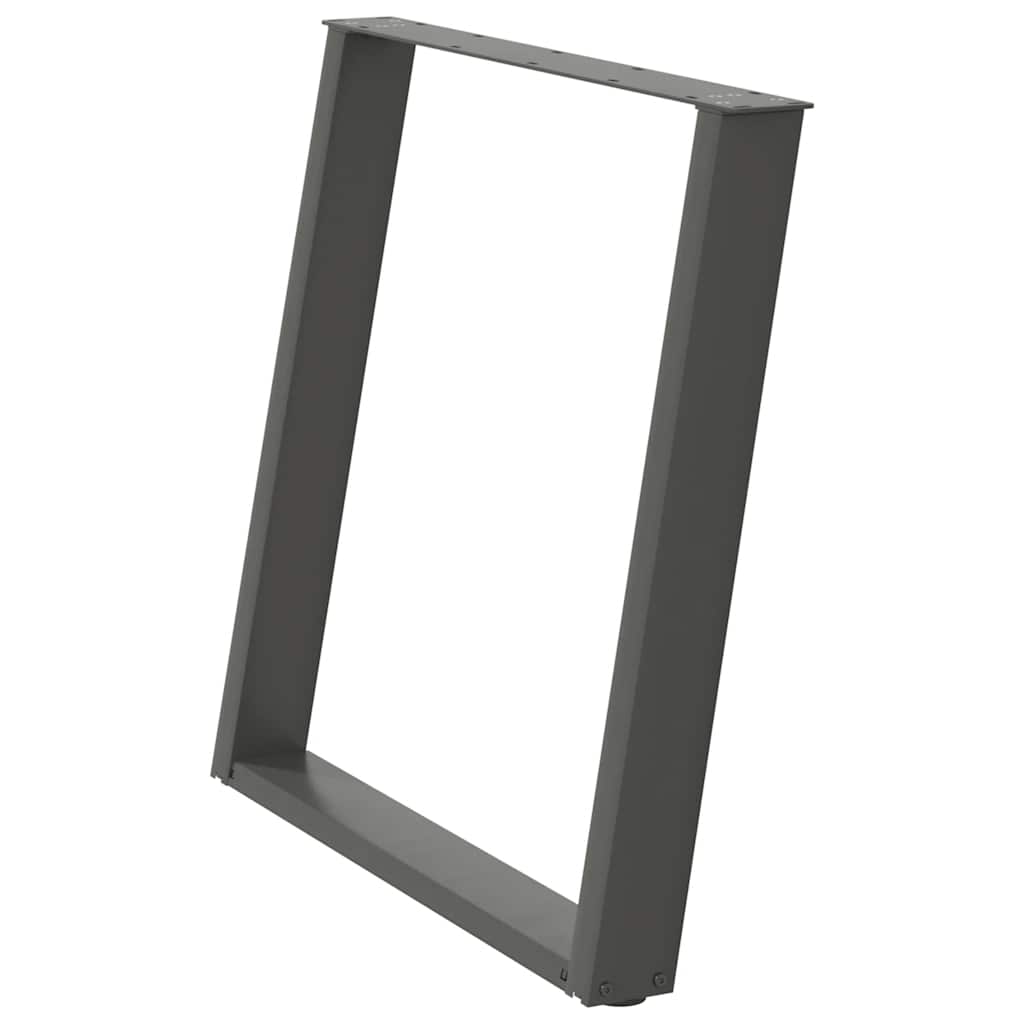 vidaXL Nogi do stołu jadalnego w kształcie litery U 2 szt. Antracyt 70x(72-73) cm Stal