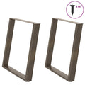 vidaXL Nogi do stołu jadalnego w kształcie litery U 2 szt. Naturalna stal 70x(72-73) cm Stal