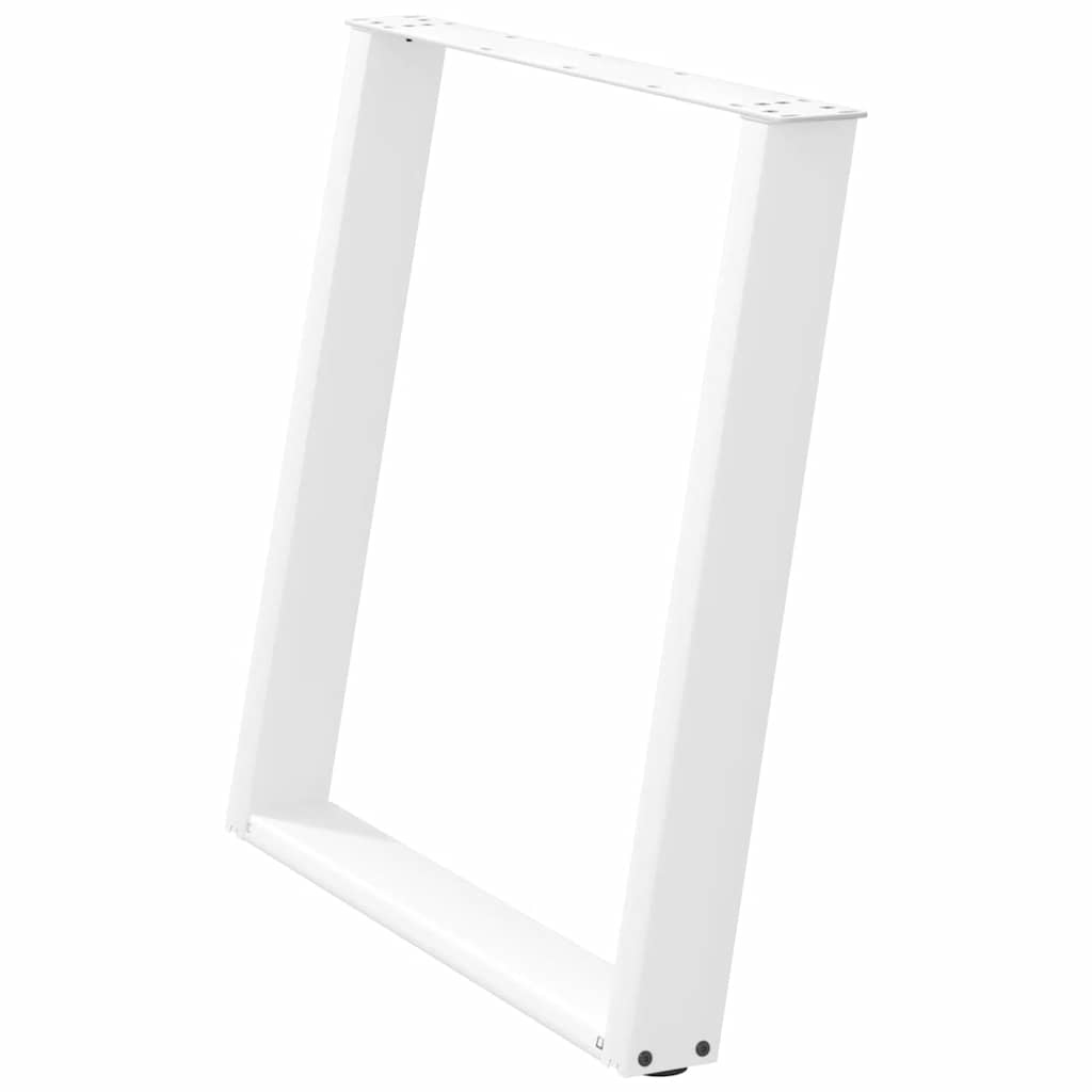 vidaXL Nogi do stołu jadalnego w kształcie litery U 2 szt. Białe 80x(72-73) cm Stal