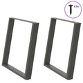 vidaXL Nogi do stołu jadalnego w kształcie litery U 2 szt. Antracyt 80x(72-73) cm Stal