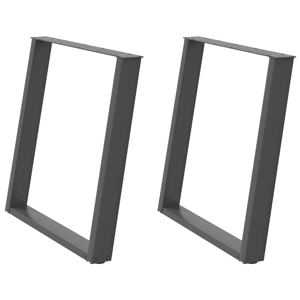 vidaXL Nogi do stołu jadalnego w kształcie litery U 2 szt. Antracyt 80x(72-73) cm Stal