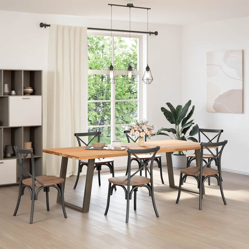 vidaXL Nogi do stołu jadalnego w kształcie litery U 2 szt. Naturalna stal 80x(72-73) cm Stal