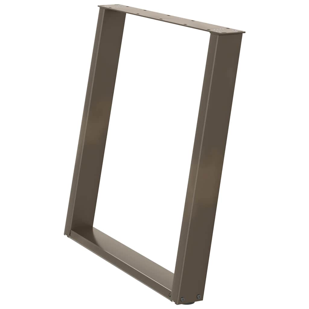 vidaXL Nogi do stołu jadalnego w kształcie litery U 2 szt. Naturalna stal 80x(72-73) cm Stal