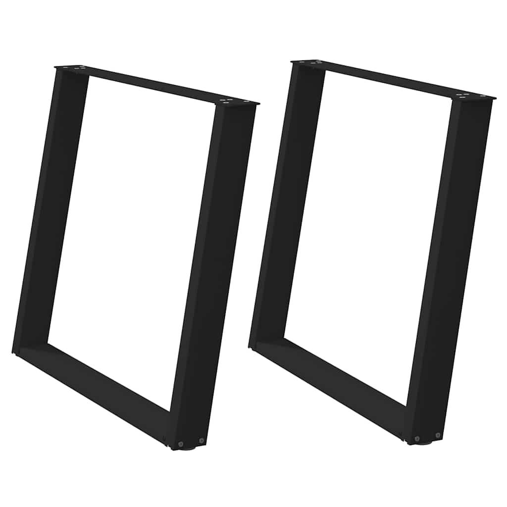vidaXL Nogi do stołu jadalnego w kształcie litery U 2 szt. Czarne 90x(72-73) cm Stal