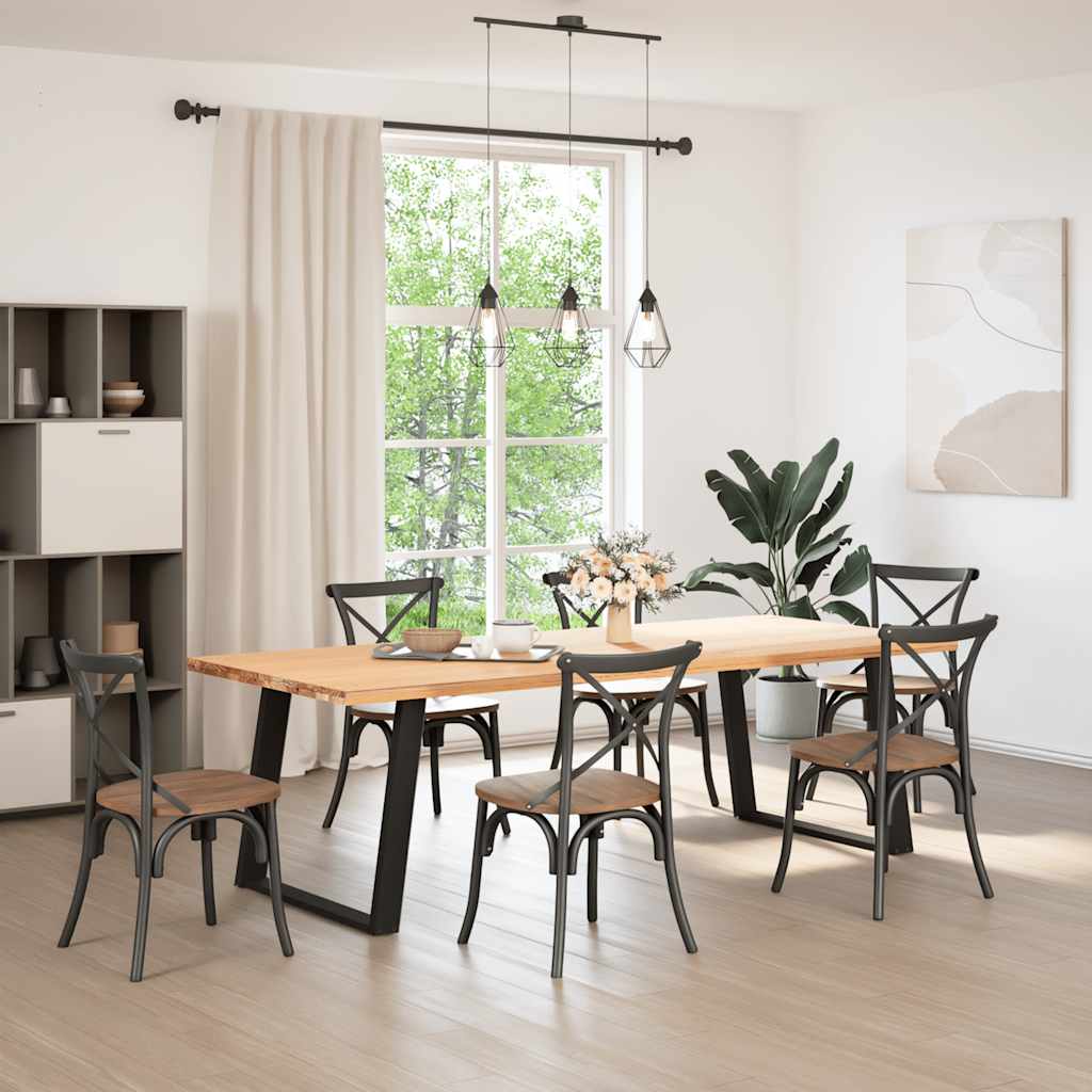 vidaXL Nogi do stołu jadalnego w kształcie litery U 2 szt. Czarne 90x(72-73) cm Stal