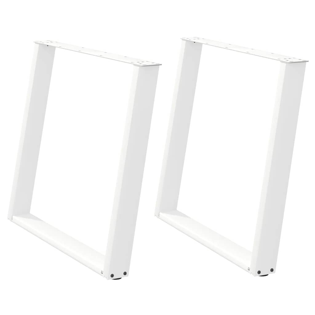 vidaXL Nogi do stołu jadalnego w kształcie litery U 2 szt. Białe 90x(72-73) cm Stal