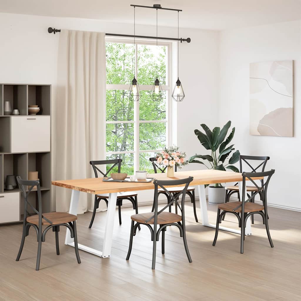 vidaXL Nogi do stołu jadalnego w kształcie litery U 2 szt. Białe 90x(72-73) cm Stal