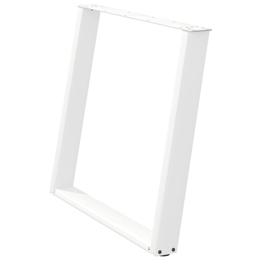 vidaXL Nogi do stołu jadalnego w kształcie litery U 2 szt. Białe 90x(72-73) cm Stal
