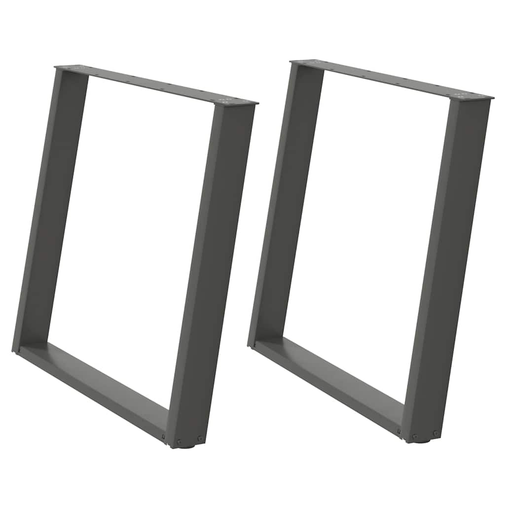 vidaXL Nogi do stołu jadalnego w kształcie litery U 2 szt. Antracyt 90x(72-73) cm Stal