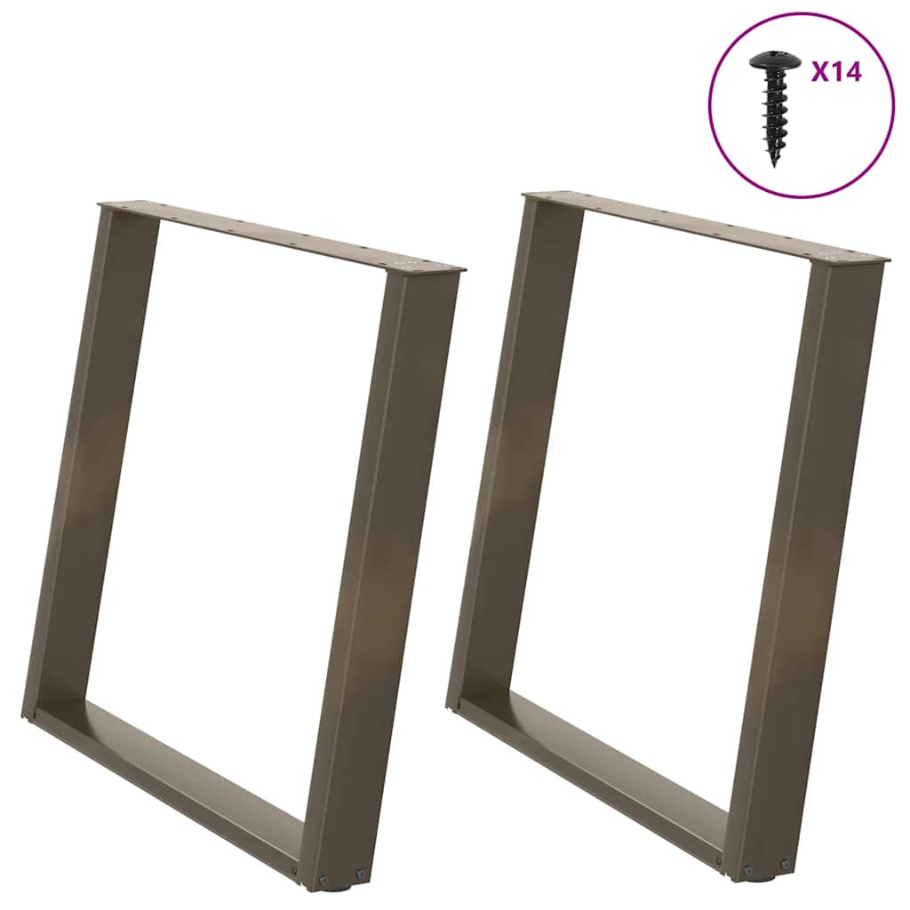vidaXL Nogi do stołu jadalnego w kształcie litery U 2 szt. Naturalna stal 90x(72-73) cm Stal