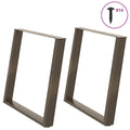 vidaXL Nogi do stołu jadalnego w kształcie litery U 2 szt. Naturalna stal 90x(72-73) cm Stal