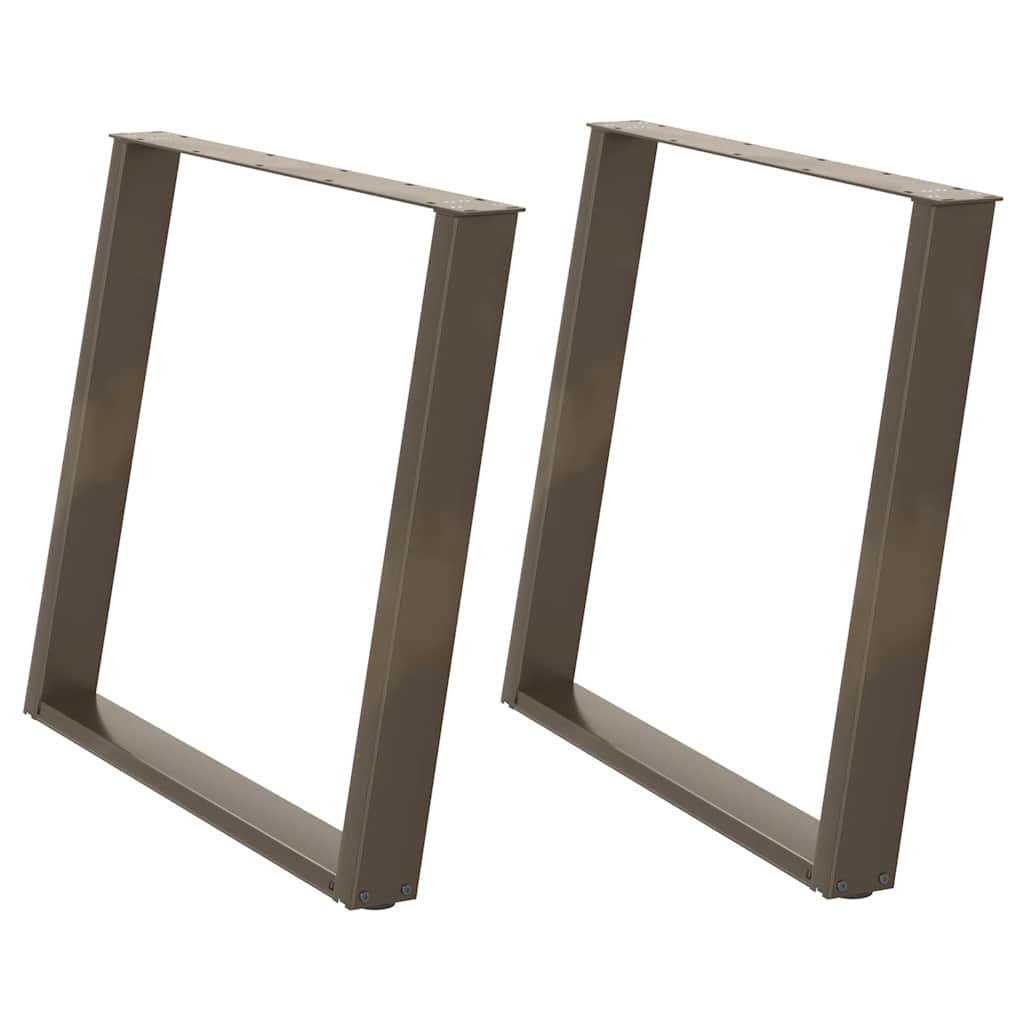 vidaXL Nogi do stołu jadalnego w kształcie litery U 2 szt. Naturalna stal 90x(72-73) cm Stal