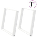 vidaXL Nogi do stołu jadalnego w kształcie litery U 2 szt. Białe 100x(72-73) cm Stal