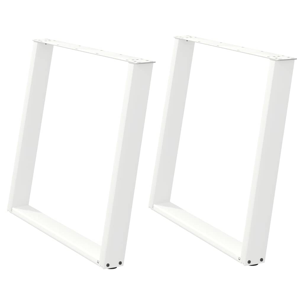 vidaXL Nogi do stołu jadalnego w kształcie litery U 2 szt. Białe 100x(72-73) cm Stal