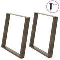 vidaXL Nogi do stołu jadalnego w kształcie litery U 2 szt. Naturalna stal 100x(72-73) cm Stal