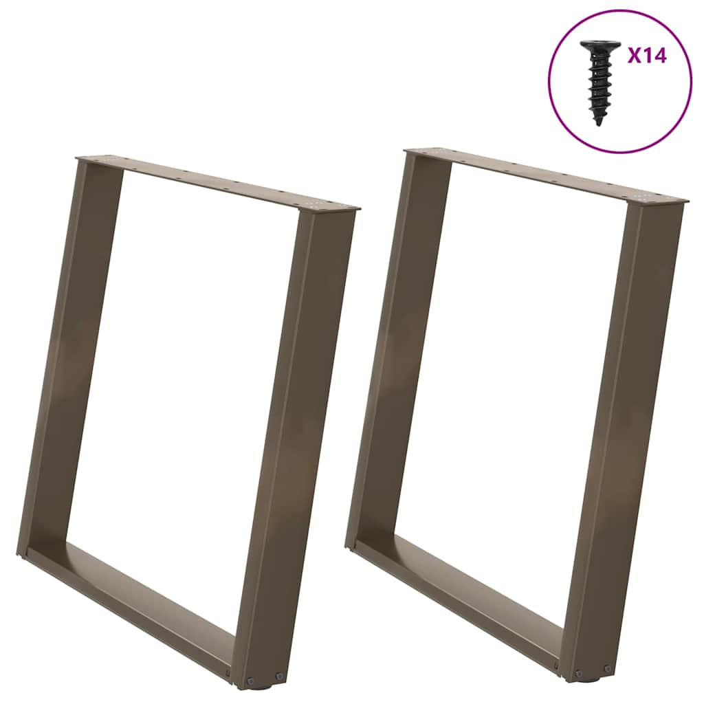 vidaXL Nogi do stołu jadalnego w kształcie litery U 2 szt. Naturalna stal 100x(72-73) cm Stal