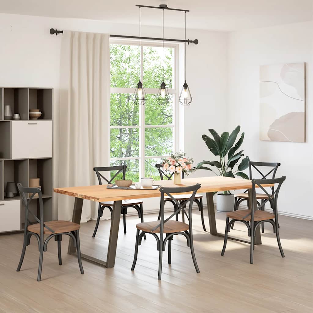 vidaXL Nogi do stołu jadalnego w kształcie litery U 2 szt. Naturalna stal 100x(72-73) cm Stal