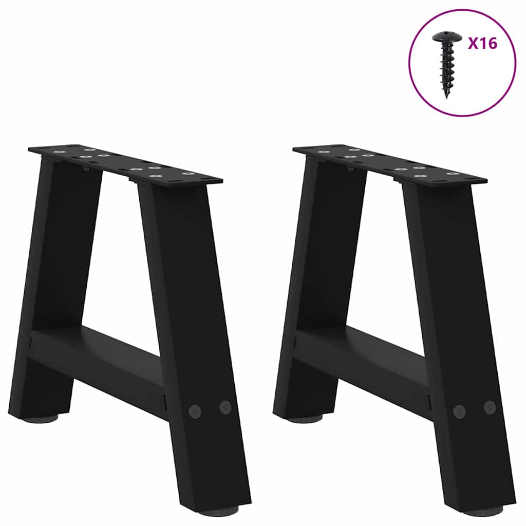 vidaXL Nogi do stolika kawowego w kształcie litery A 2 szt. Czarne 30x(30-31) cm Stal