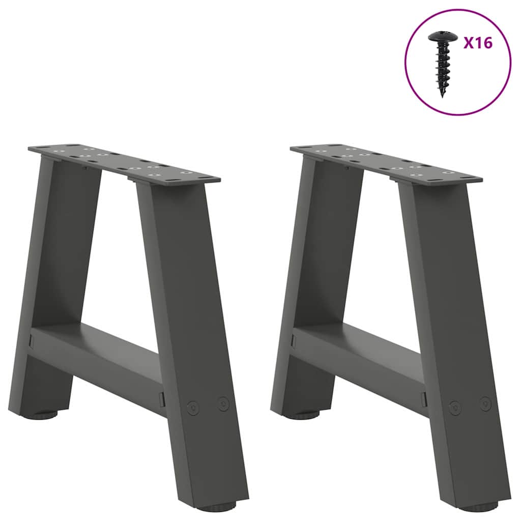vidaXL Nogi do stolika kawowego w kształcie litery A 2 szt. Antracyt 30x(30-31) cm Stal
