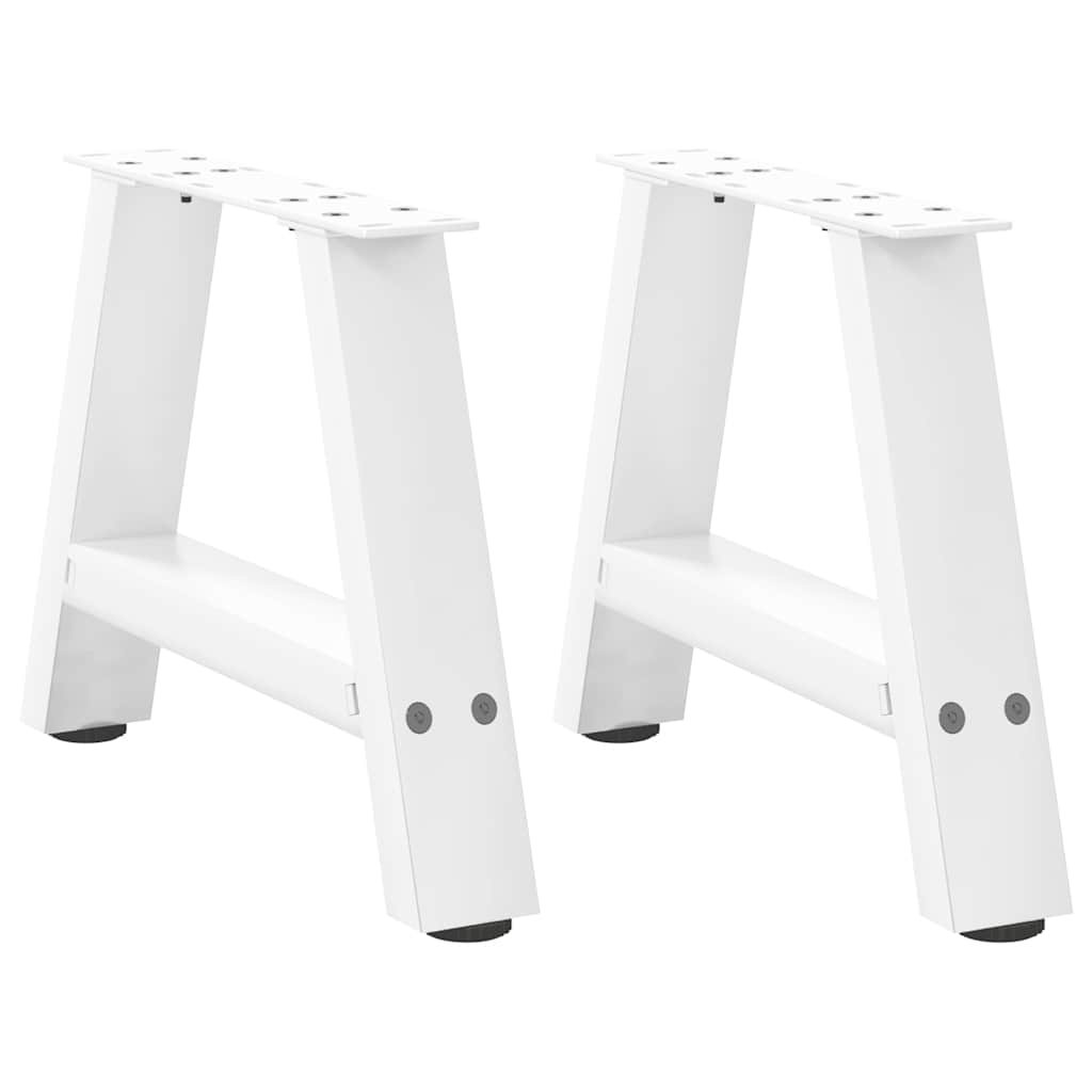 vidaXL Nogi do stolika kawowego w kształcie litery A 2 szt. Białe 40x(30-31) cm Stal