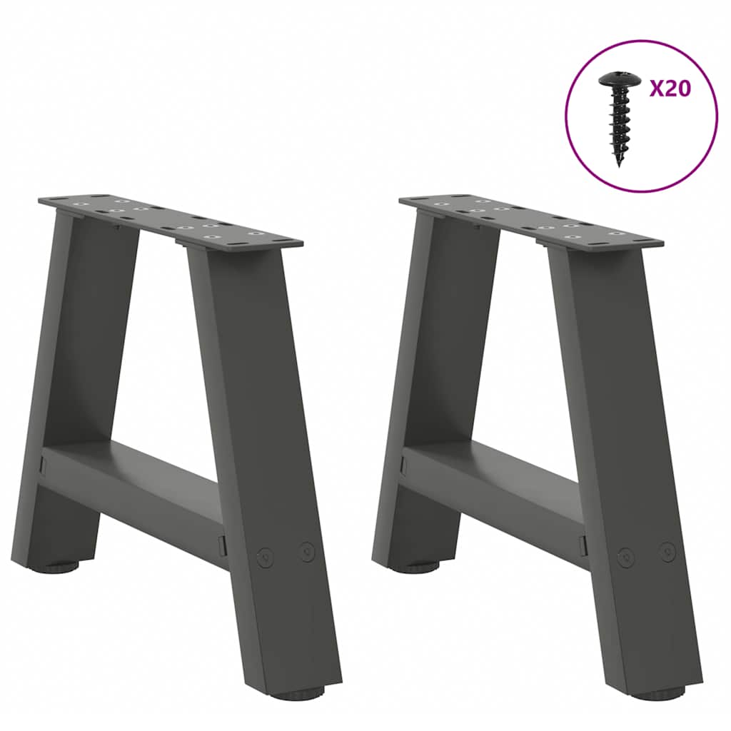 vidaXL Nogi do stolika kawowego w kształcie litery A 2 szt. Antracyt 40x(30-31) cm Stal