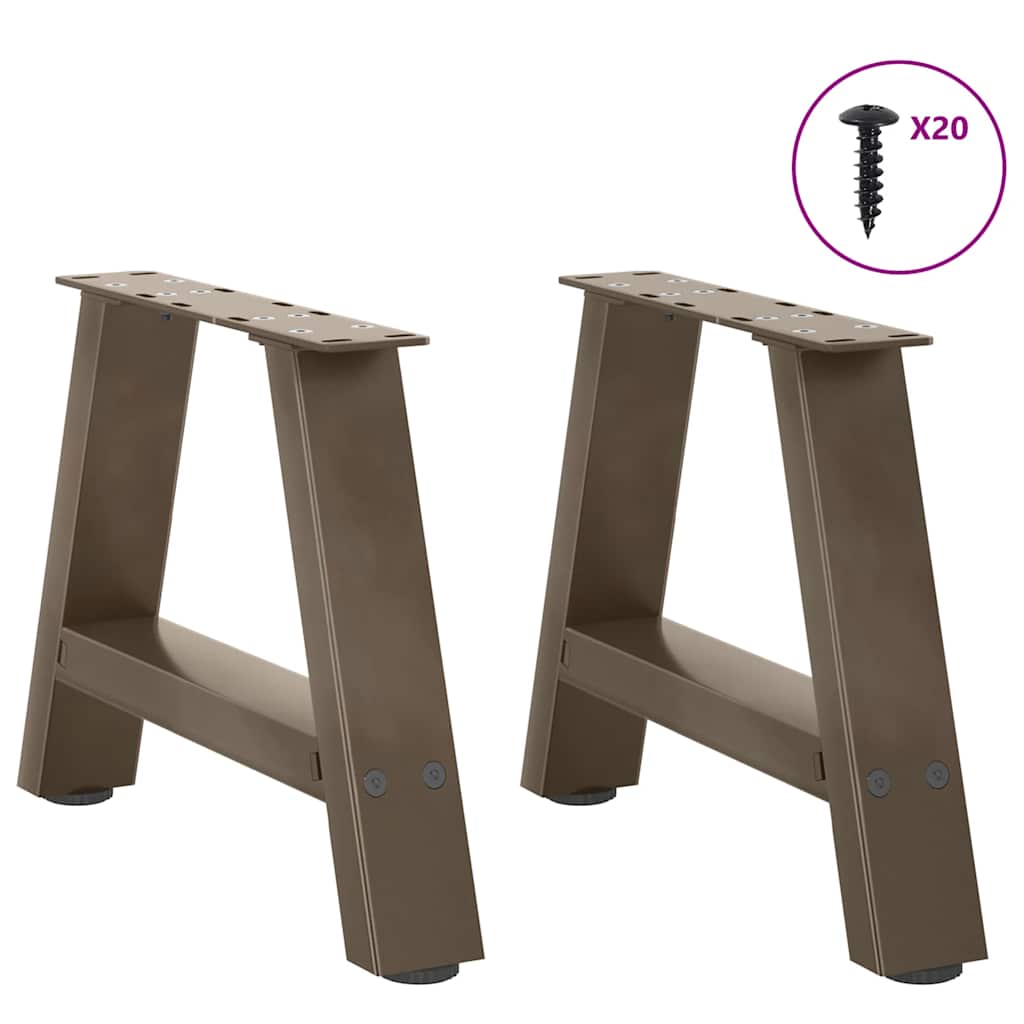 vidaXL Nogi do stolika kawowego w kształcie litery A 2 szt. 40x(30-31) cm Stal