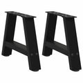 vidaXL Nogi do stolika kawowego w kształcie litery A 2 szt. Czarne 50x(30-31) cm Stal