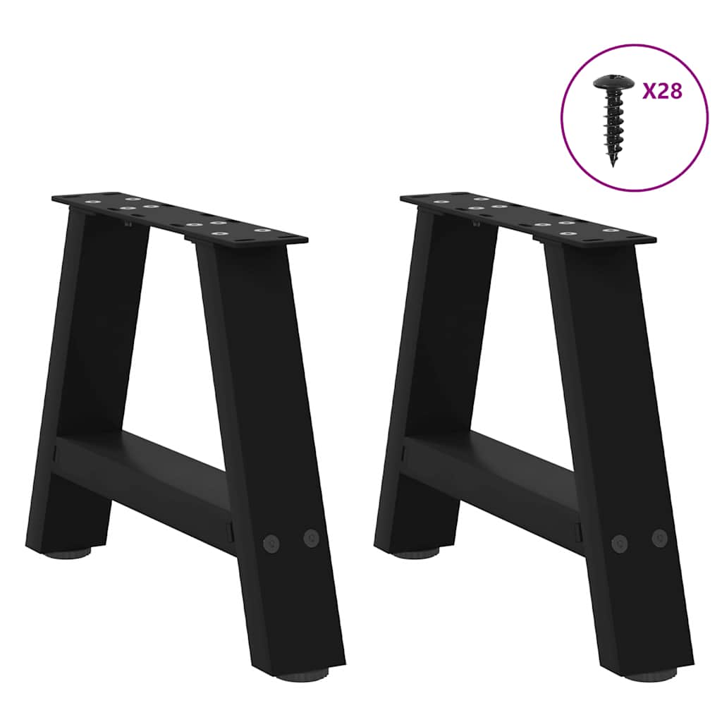 vidaXL Nogi do stolika kawowego w kształcie litery A 2 szt. Czarne 50x(30-31) cm Stal