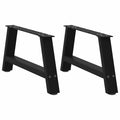 vidaXL Nogi do stolika kawowego w kształcie litery A 2 szt. Czarne 70x(30-31) cm Stal