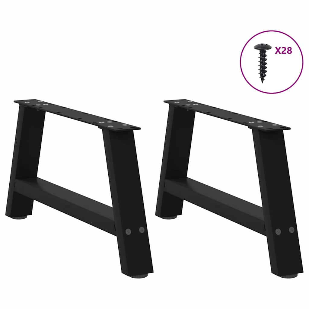 vidaXL Nogi do stolika kawowego w kształcie litery A 2 szt. Czarne 70x(30-31) cm Stal