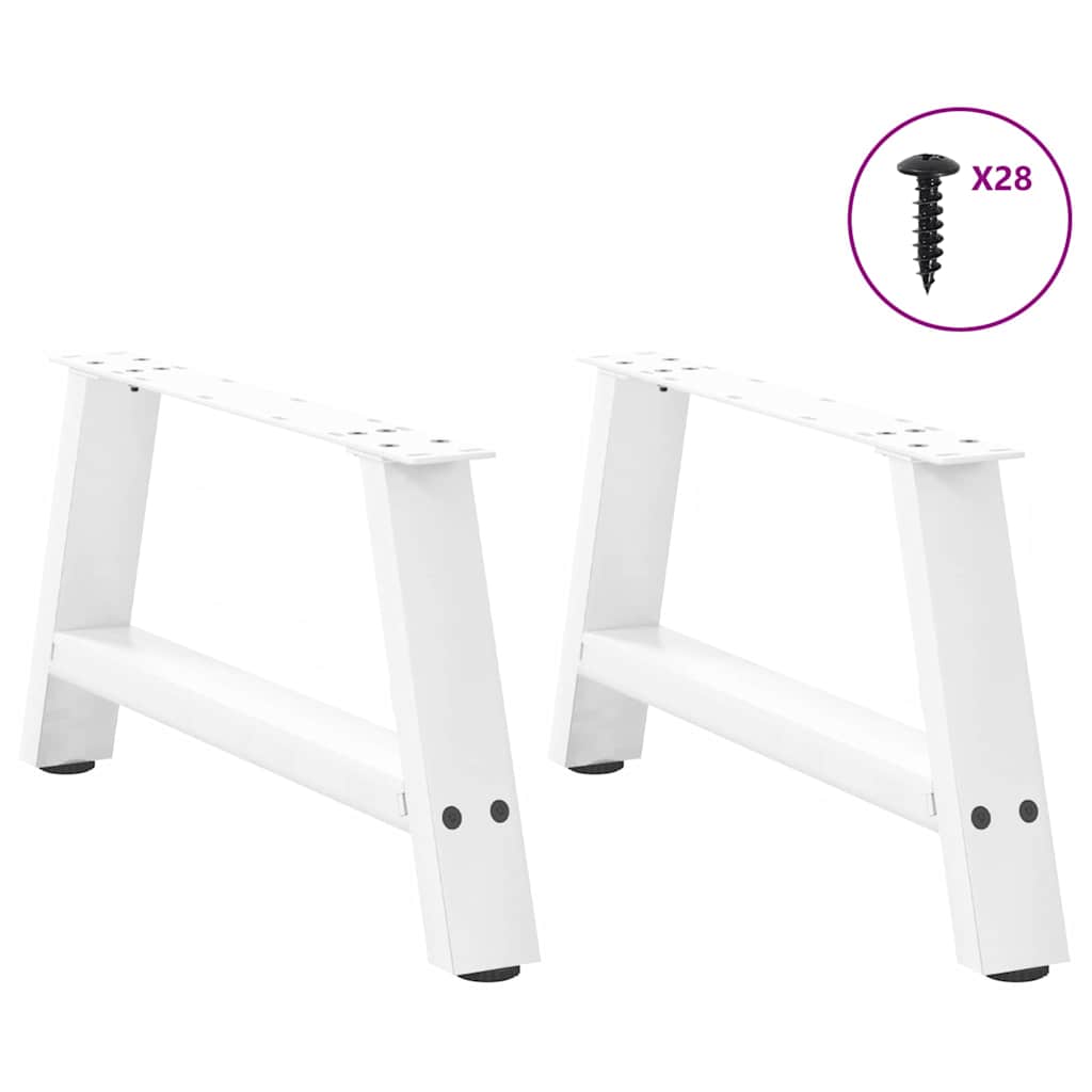 vidaXL Nogi do stolika kawowego w kształcie litery A 2 szt. Białe 70x(30-31) cm Stal