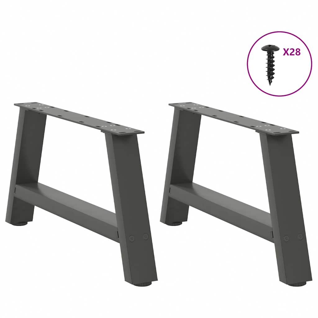 vidaXL Nogi do stolika kawowego w kształcie litery A 2 szt. Antracyt 70x(30-31) cm Stal