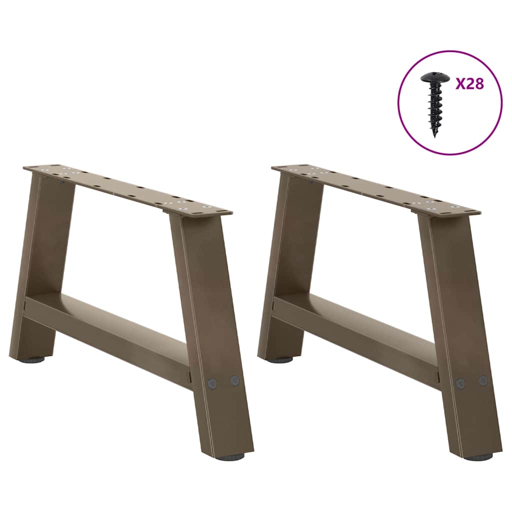 vidaXL Nogi do stolika kawowego w kształcie litery A 2 szt. 70x(30-31) cm Stal