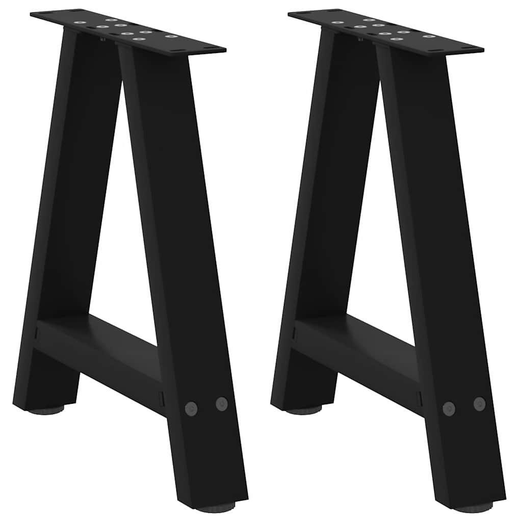 vidaXL Nogi do stolika kawowego w kształcie litery A 2 szt. Czarne 50x(42-43) cm Stal