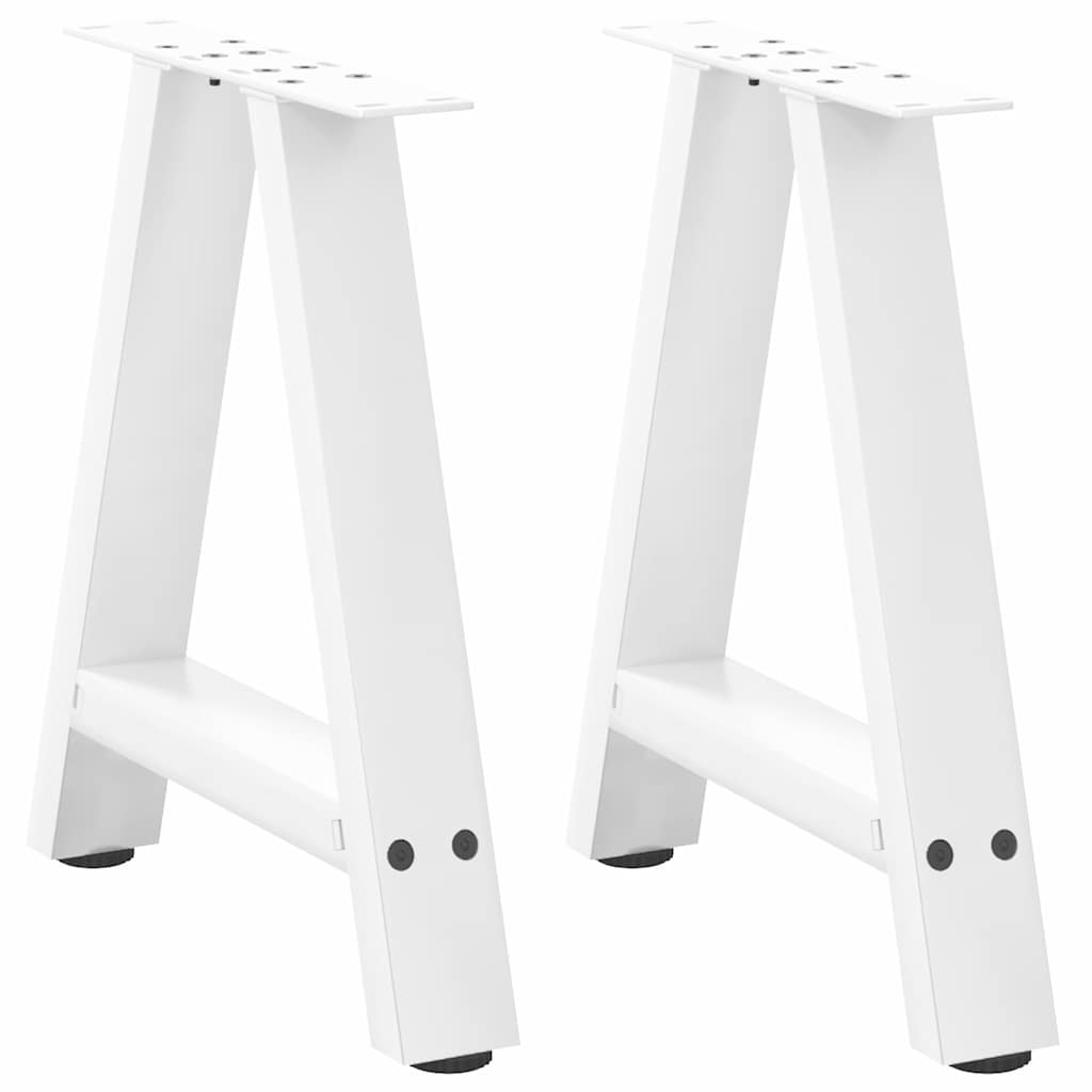 vidaXL Nogi do stolika kawowego w kształcie litery A 2 szt. Białe 50x(42-43) cm Stal