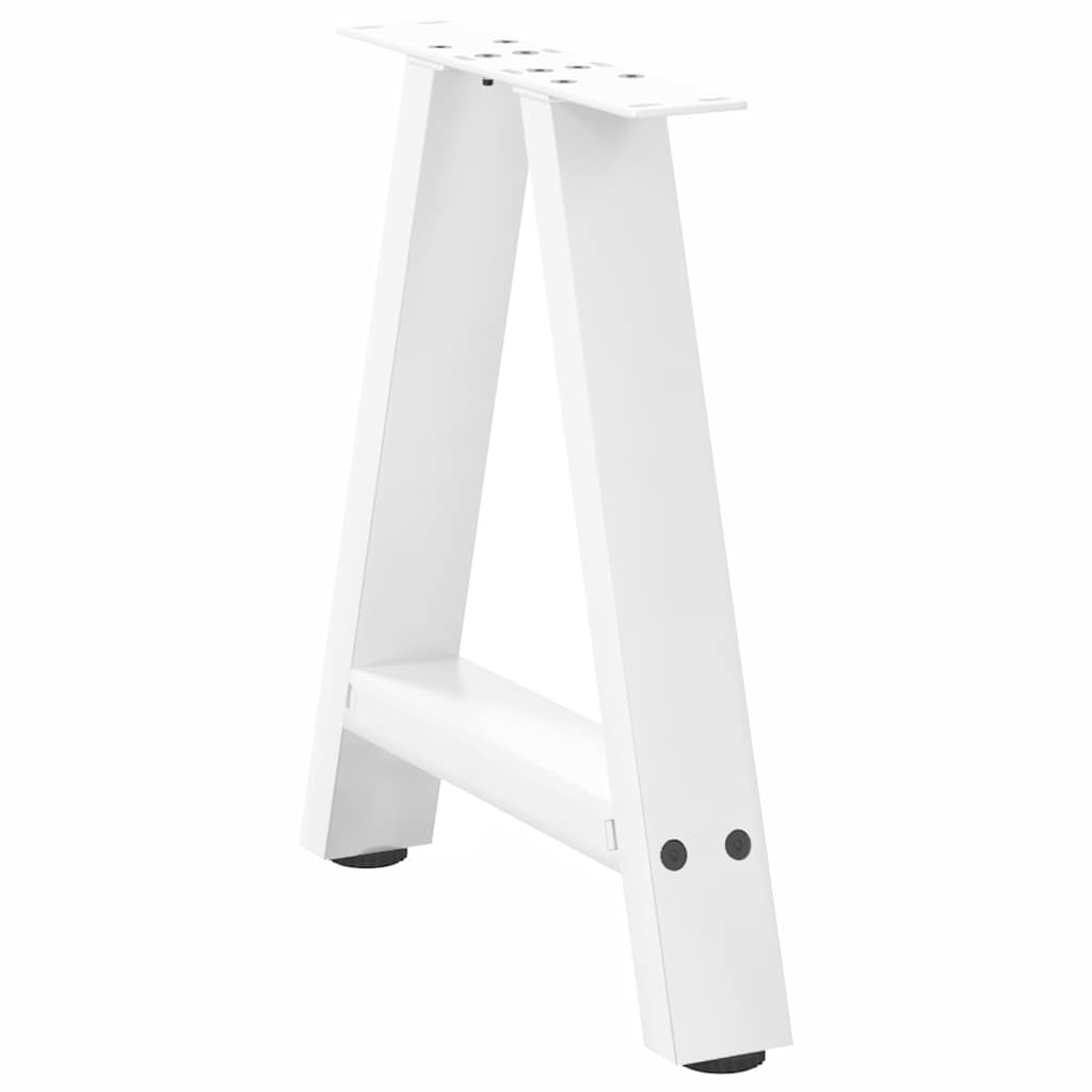 vidaXL Nogi do stolika kawowego w kształcie litery A 2 szt. Białe 50x(42-43) cm Stal