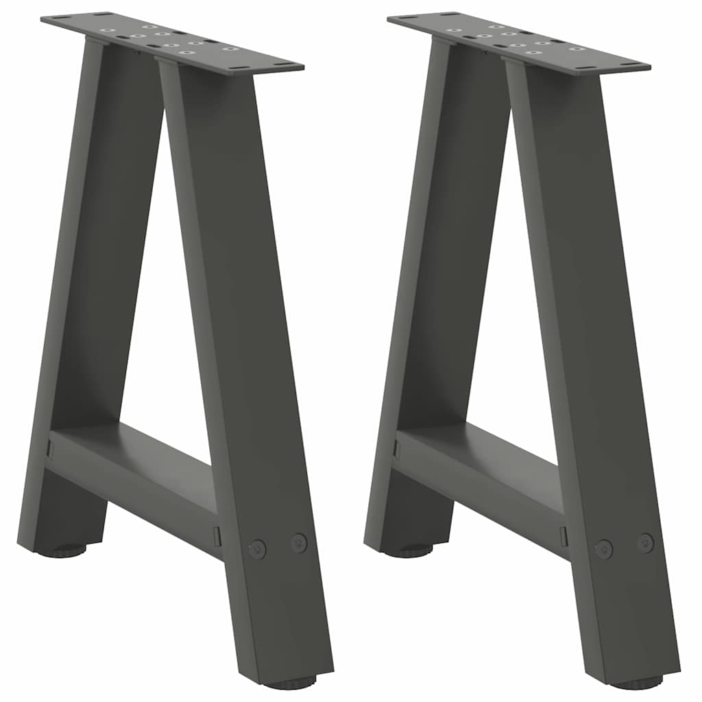 vidaXL Nogi do stolika kawowego w kształcie litery A 2 szt. Antracyt 50x(42-43) cm Stal