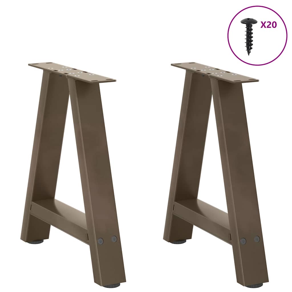 vidaXL Nogi do stolika kawowego w kształcie litery A 2 szt. 50x(42-43) cm Stal