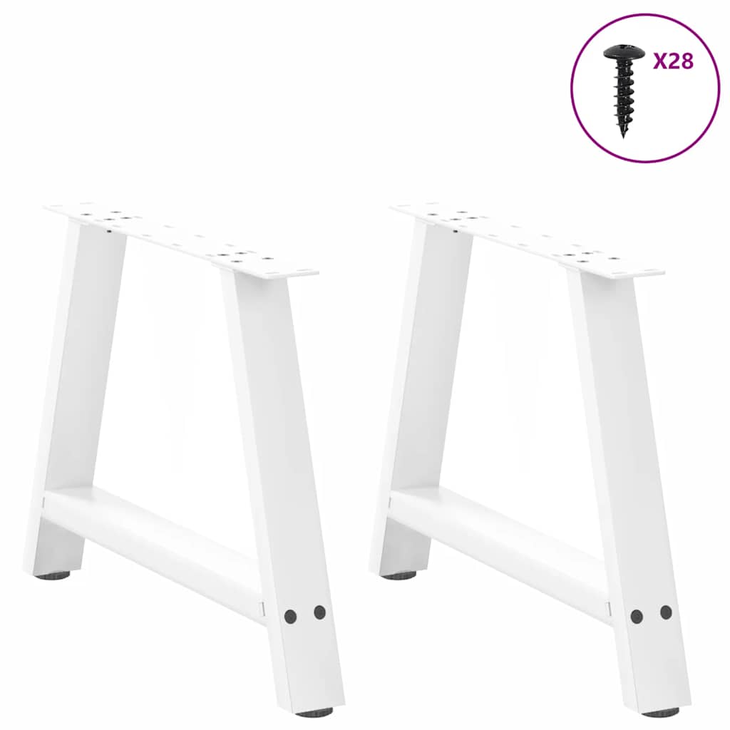 vidaXL Nogi do stolika kawowego w kształcie litery A 2 szt. Białe 60x(42-43) cm Stal