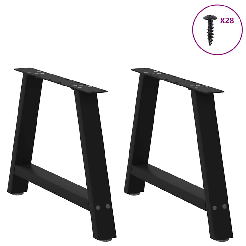 vidaXL Nogi do stolika kawowego w kształcie litery A 2 szt. Czarne 70x(42-43) cm Stal